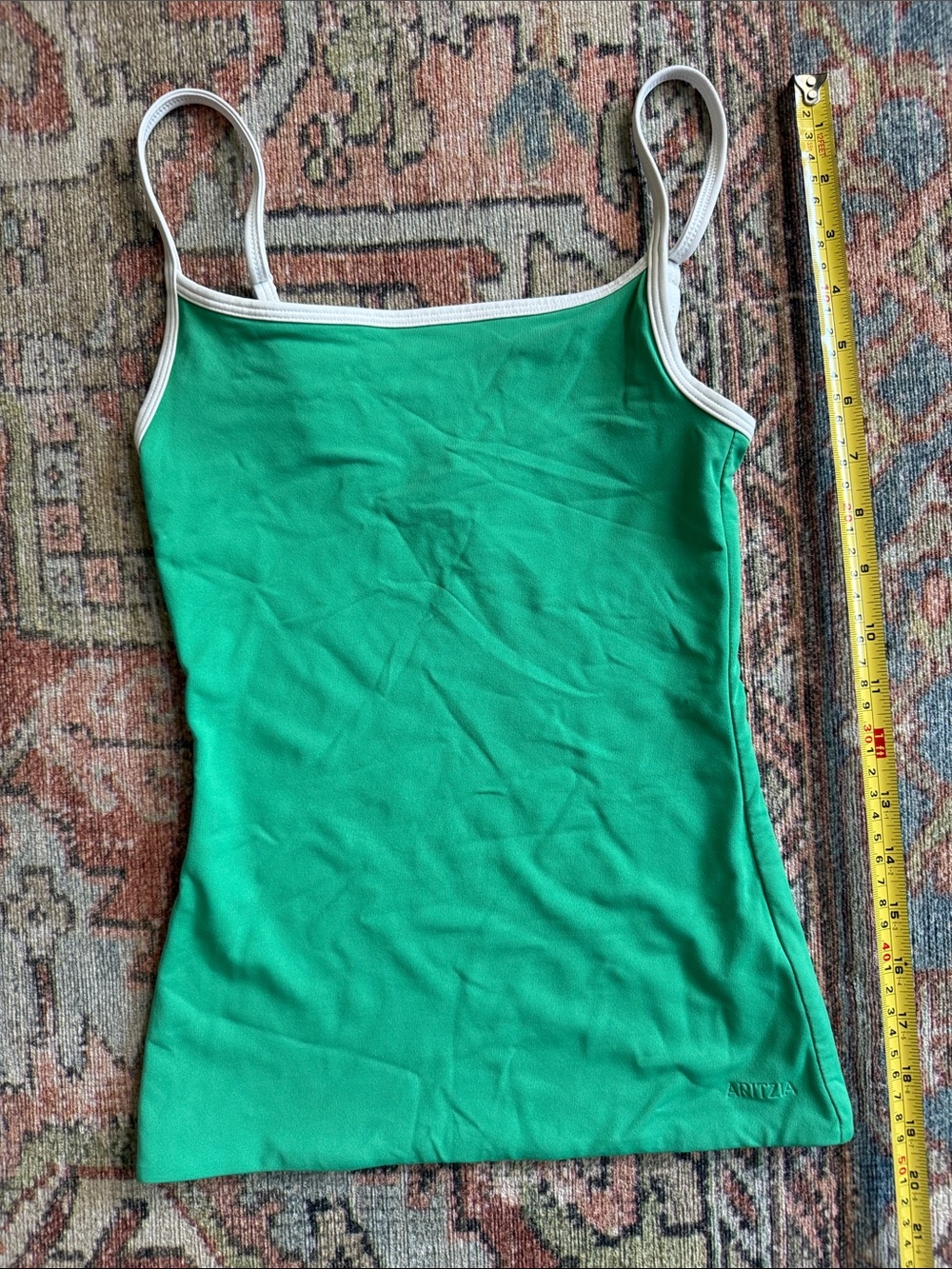 Aritzia Green Athletic Cami with White Trim